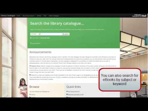 How to Find eBooks at the Brynmor Jones Library, University of Hull