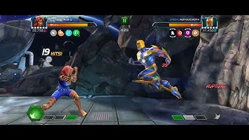 MCOC AW R4 Tigra vs R4 Nova, ebb and flow intercept, mighty charge, section 2 path 5