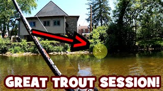 Catching some POWERFUL TROUT in DOWNINGTOWN...!!! | East Branch Brandywine Creek Session