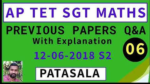 AP TET/ DSC PREVIOUS PAPERS DISCUSSION || PAPER 1 SGT|| MATHS CONTENT BITS WITH SOLUTIONS|| PATASALA