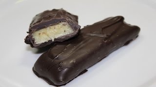 طريقة عمل اصابع جوز الهند المغطاه بالشوكولاتة - شوكولاتة جيرسي - Bounty Chocolate Bars