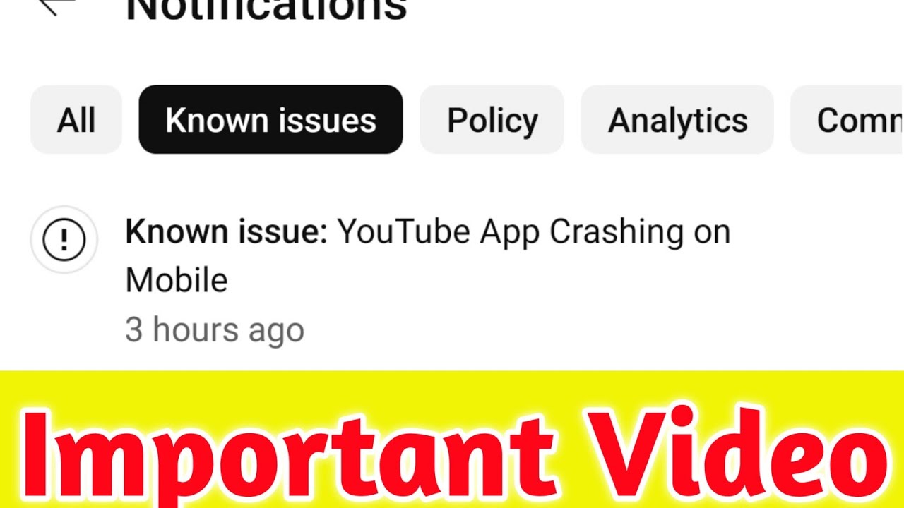 YouTube App Crashing on Mobile | YouTube Crashing On Mobile YouTube New ...