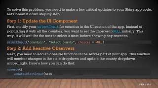 Solving the selectInput Dependency Issue in Shiny for Counties and States Net Worth