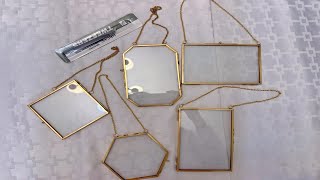 BABUFINE Wall Hanging Double Glass Picture Frames with Chain