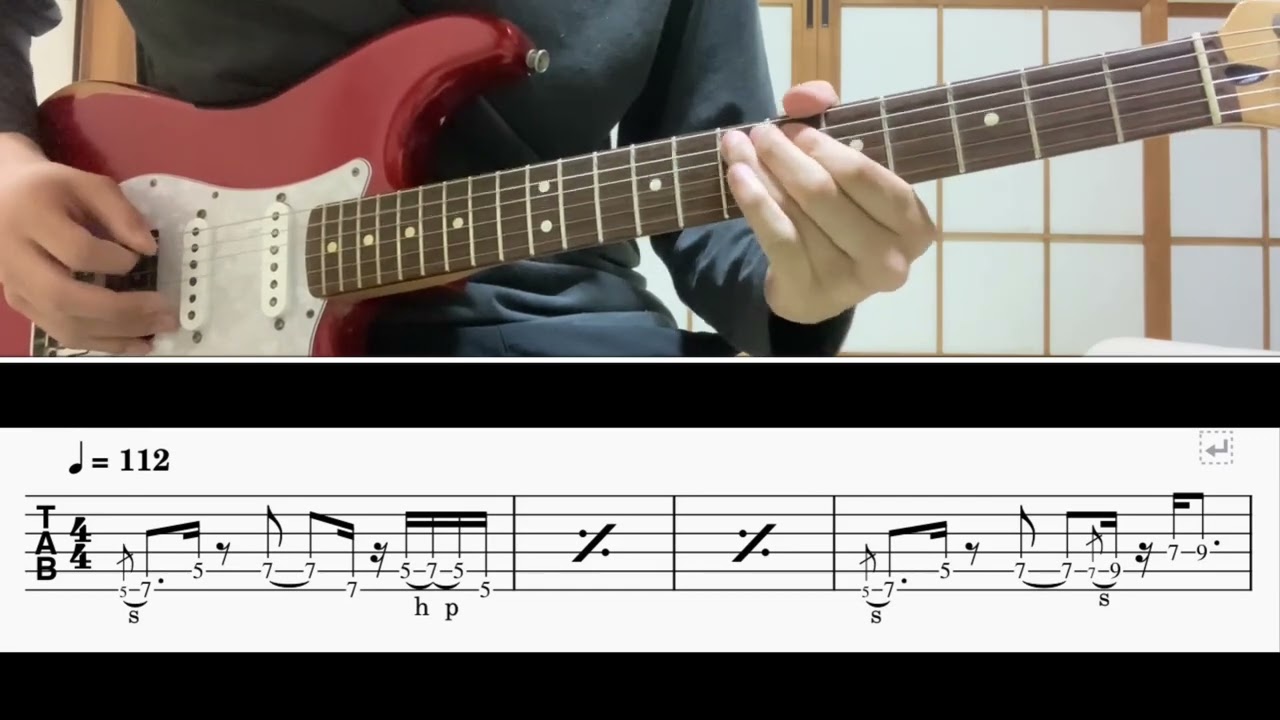 ジェフバックリー　ギタータブ譜 TAB譜] 轍~Wadachi~(SPYAIR) Guitar riff [ギター] - YouTube