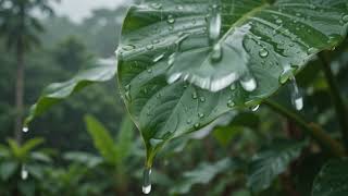 Sleep sound of leaf drops from Rain | Sweet sound for sleep | asmr | 8 hours Beauty sleep