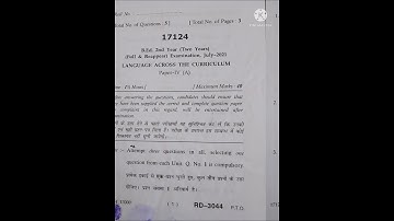 MDU B.Ed. 2nd year Last year question paper of Language across the curriculum