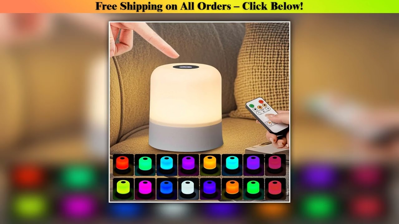 Rechargeable Led Night Light with Remote Control Touch Switch Table Lamp for Reading Bedroom White