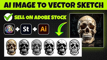 How to Convert AI Image to Vector Sketch in Illustrator | Upload on Adobe Stock | Hindi/Urdu