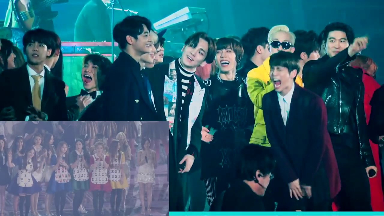151230 KBS Gayo Daechukje Ending + Red Velvet, SNSD, and EXO's reaction to SHINee