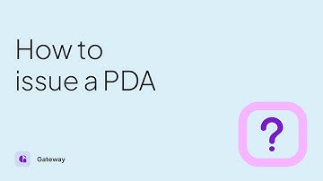How to issue a PDA