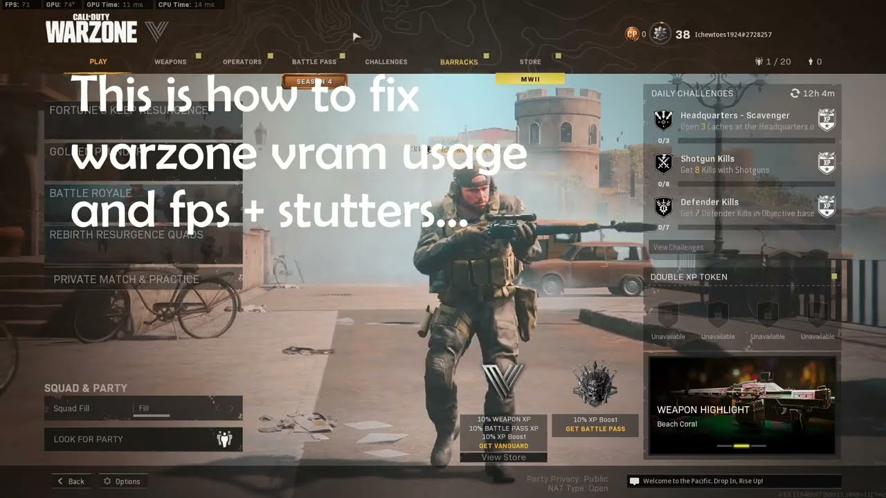 WARZONE: VRAM USAGE + FPS + STUTTER FIXES [NEW SEASON] - YouTube
