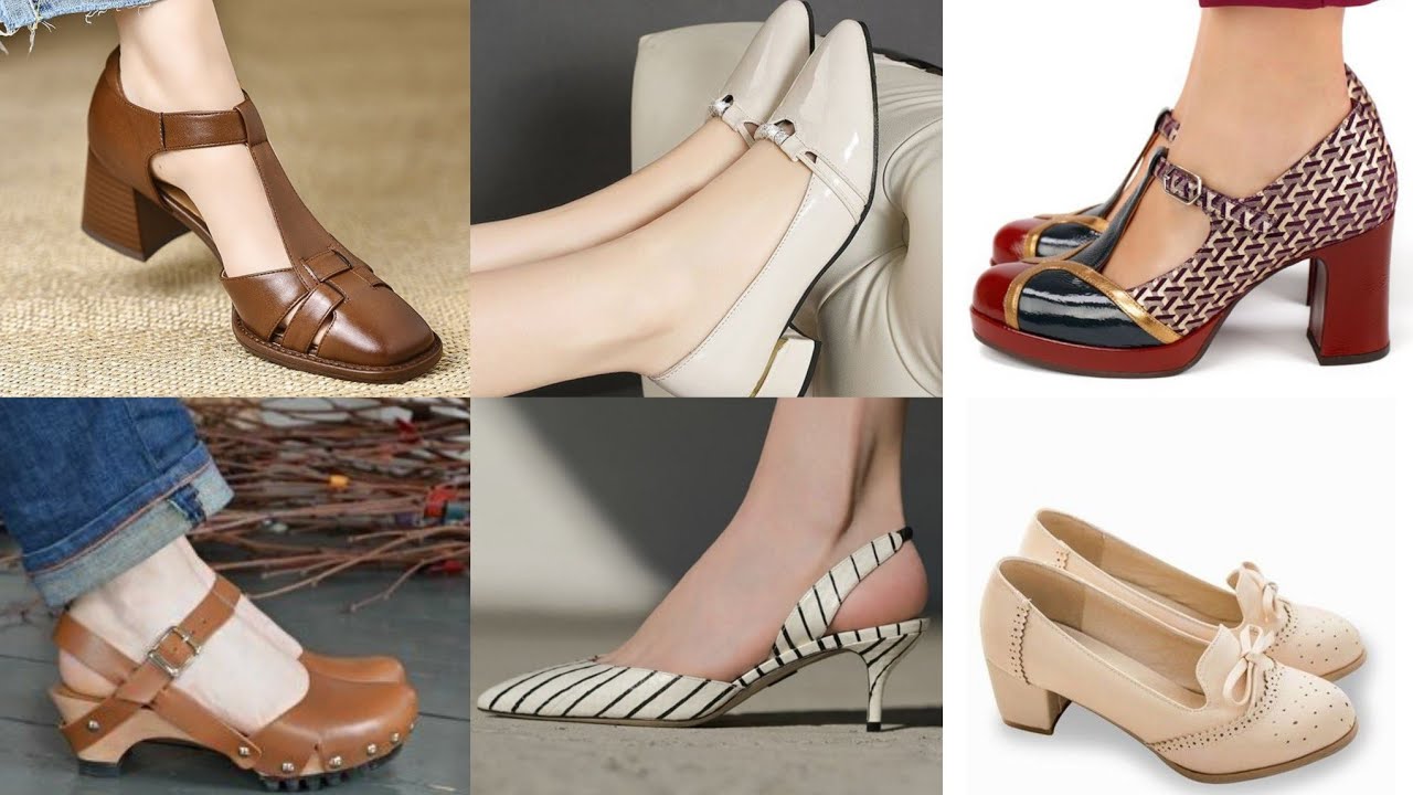 Представлена ​​модная женская обувь: сандалии, слипоны, туфли-лодочки, классические туфли / колле...