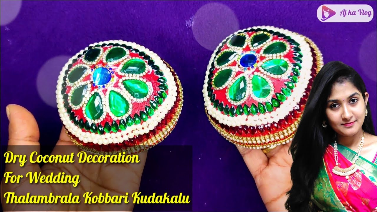 Dry coconut decoration idea for talambralu Coconut decoration for