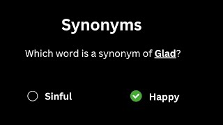 Synonym multiple choice questions