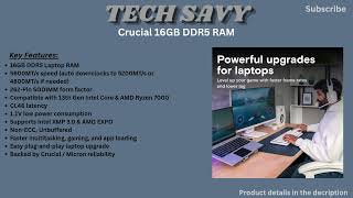 Crucial 16GB DDR5 Laptop RAM Review – 5600MHz Memory Upgrade for Intel & Ryzen
