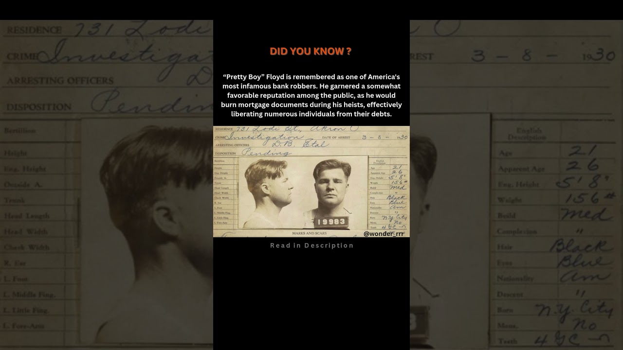 📢📢 The Outlaw Folk Hero: Charles "Pretty Boy" Floyd and the Great Depression's Debt Rebellion