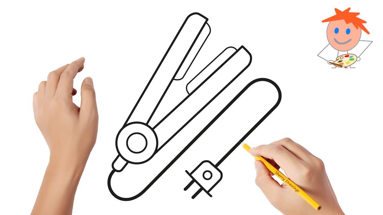 How to draw a hair straightener Easy drawings YouTube