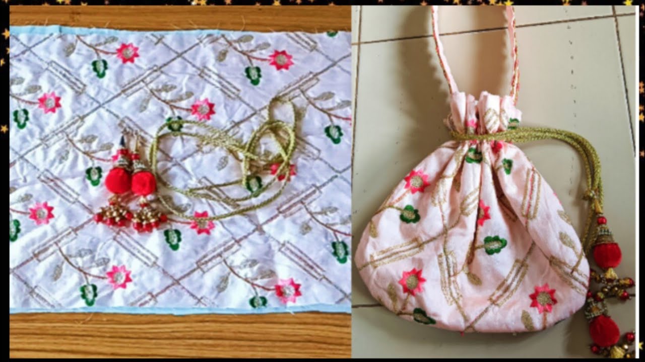Potli bag making easy method stitching & cutting pursebag potlibag