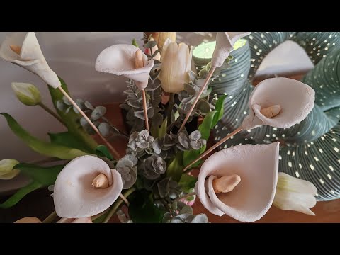 DIY self-hardening clay arums from action❤️❤️❤️