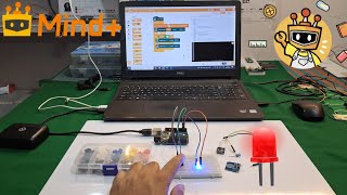 Arduino Push Button LED Control using Mind+ | Block-Based Programming Tutorial