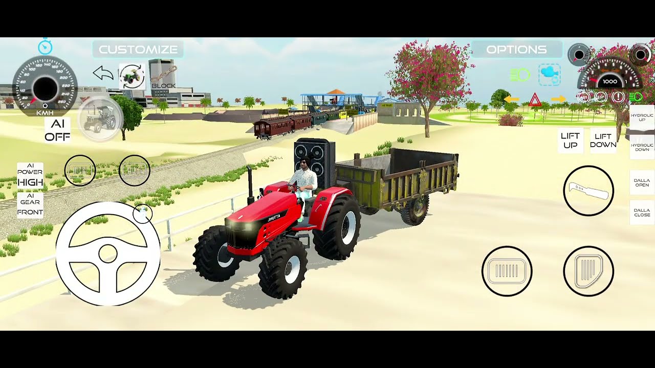 Tractor and truck loading trolley by jcb 😰 #tractor #thar #viral #viralvideo#train 