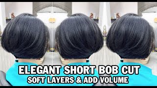 Soft Short Layered Bob Haircut With Volume | Elegant, Fresh & Effortless Look