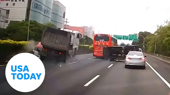 Driver miraculously survives being crushed by truck on Taiwan freeway | USA TODAY - DayDayNews