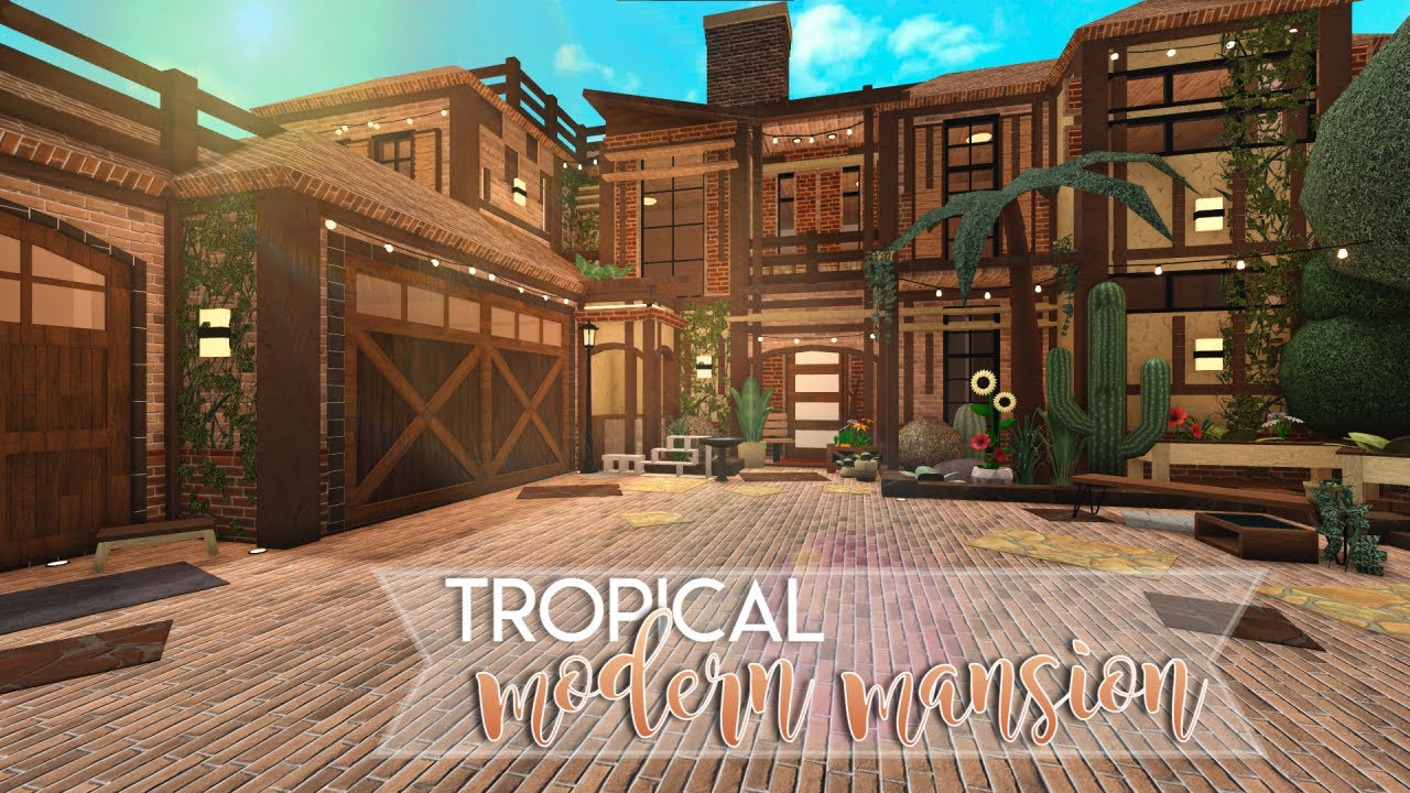 modern tropical mansion | bloxburg speedbuild | nixilia - YouTube