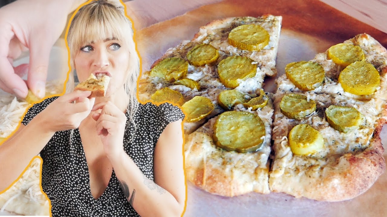 VEGAN Dill Pickle Pizza Recipe | Weird Food Combos | The Edgy Veg
