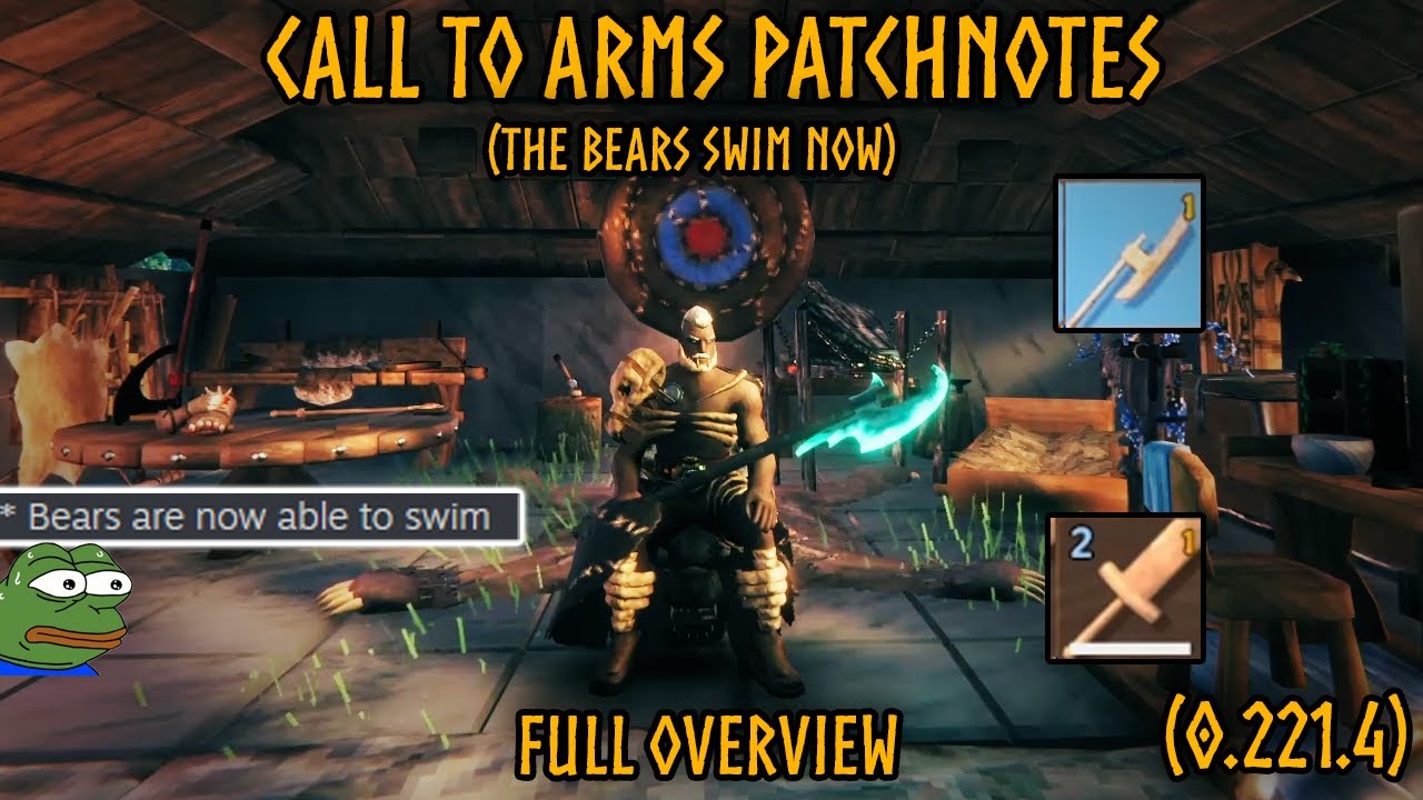 Valheim Call To Arms NEW PATCH NOTES (v 0.221.4)