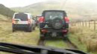 landrover in the mud in wales