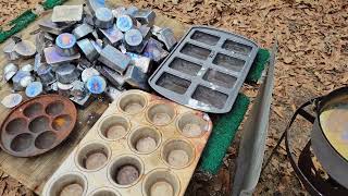 Refining Lead Ingots! Fluxing with Wax Candles.