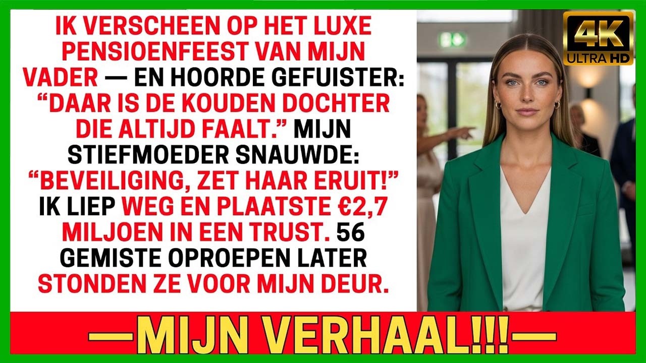 Mijn vader liet me door de beveiliging uit zijn eigen pensioenfeest zetten. Twee uur later verplaatste ik twee komma zeven miljoen euro naar een trust die alleen ik kon beheren. Vijftig gemiste...