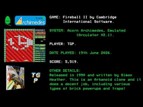 Fireball II - Cambridge International - Acorn Archimedes - Emulated, Arculator 2.1 - 5,519 points.