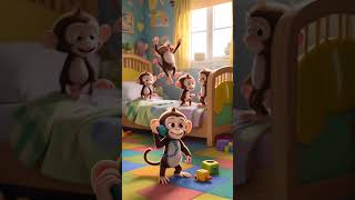 5 Monkeys jumping on the Bed #monkeys #jumping #bed #cutemonkey #kidssong