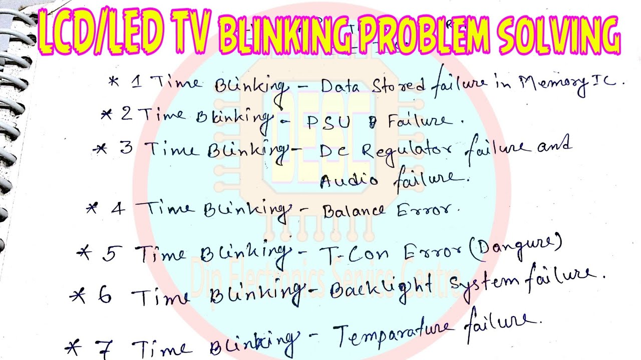 panasonic tv blinking codes