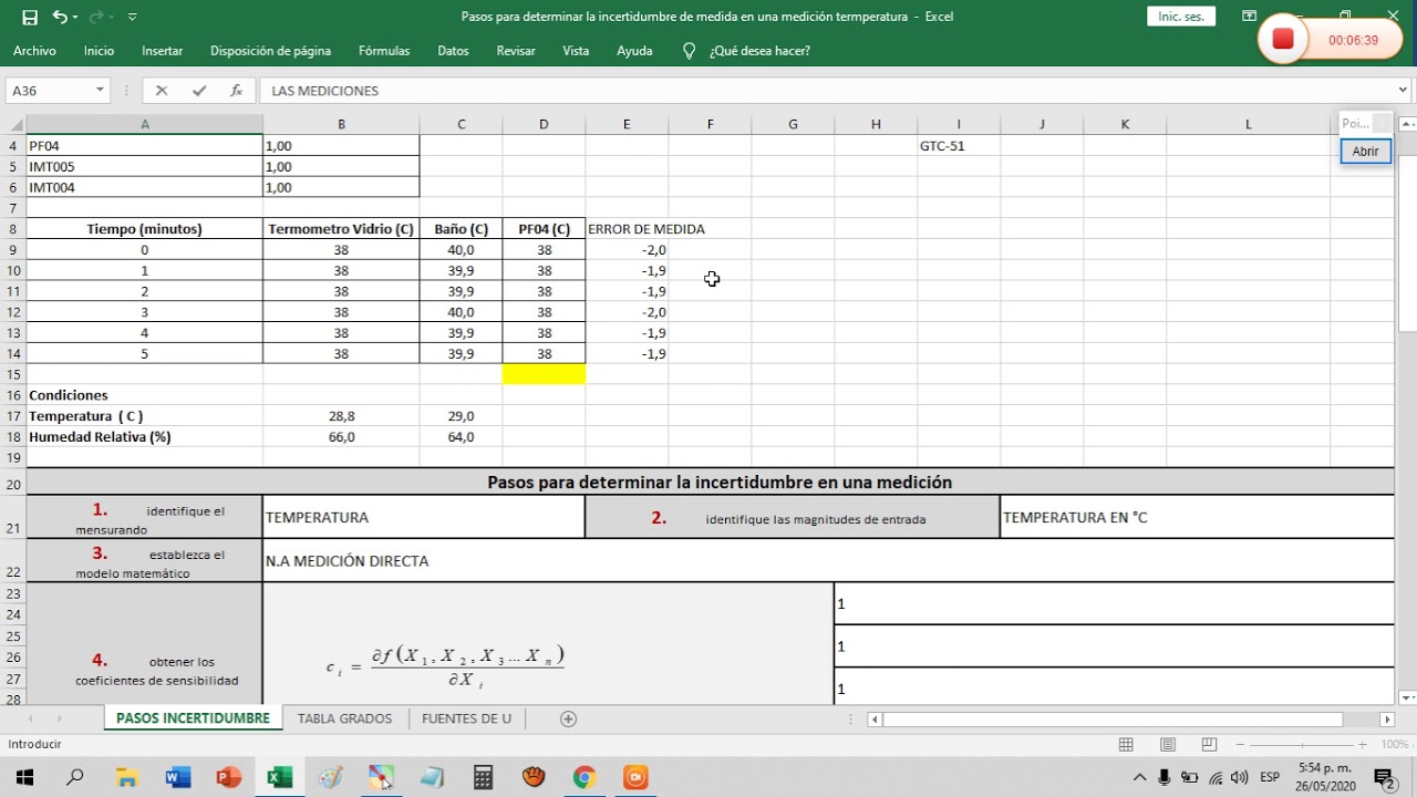 Estimación de incertidumbre de medición temperatura - YouTube