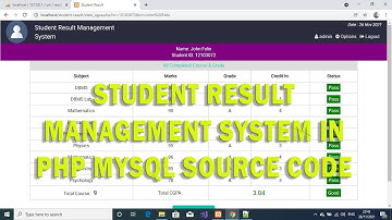 Student Result Management System in PHP MySQL Source Code