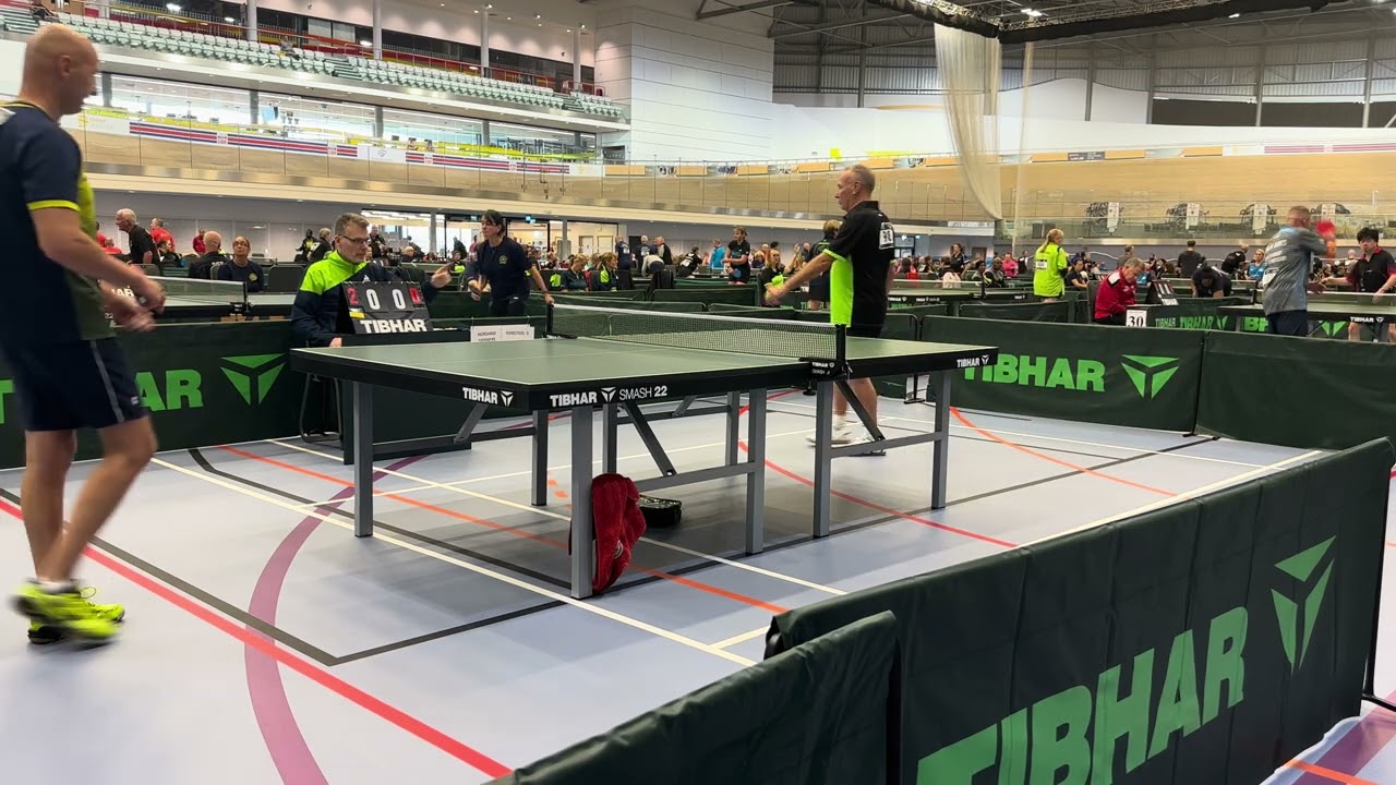 Legendary 1980 European Men’s Singles Champion, John Hilton vs top Ukrainian Vet Oleh Biletskyi VBL.