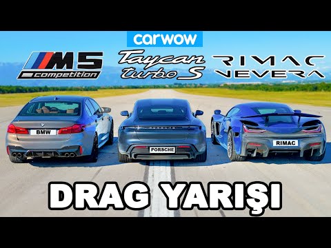 Rimac Nevera vs Porsche Taycan vs BMW M5: Drag Yarışı