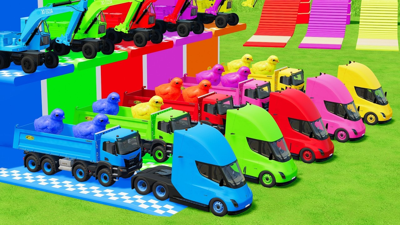 TRANSPORTING POLICE CARS and AMBULANCE EMERGENCY VEHICLES WITH MERCEDES POLICE TRUCKS ! Ft Part 1