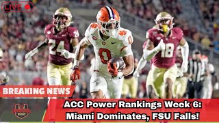 ACC Power Rankings Week 6: Miami Dominates, FSU Falls!। USA TODAY NEWS