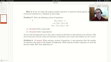 Solving a system of linear equations with MATLAB: rref and fsolve