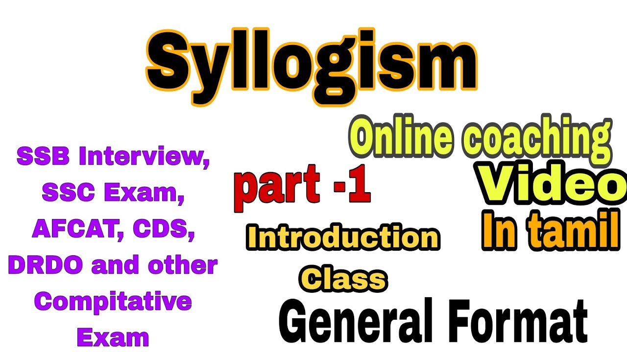 Syllogism in tamil| Online Coaching Video for Compitative Exam| Part-1| 