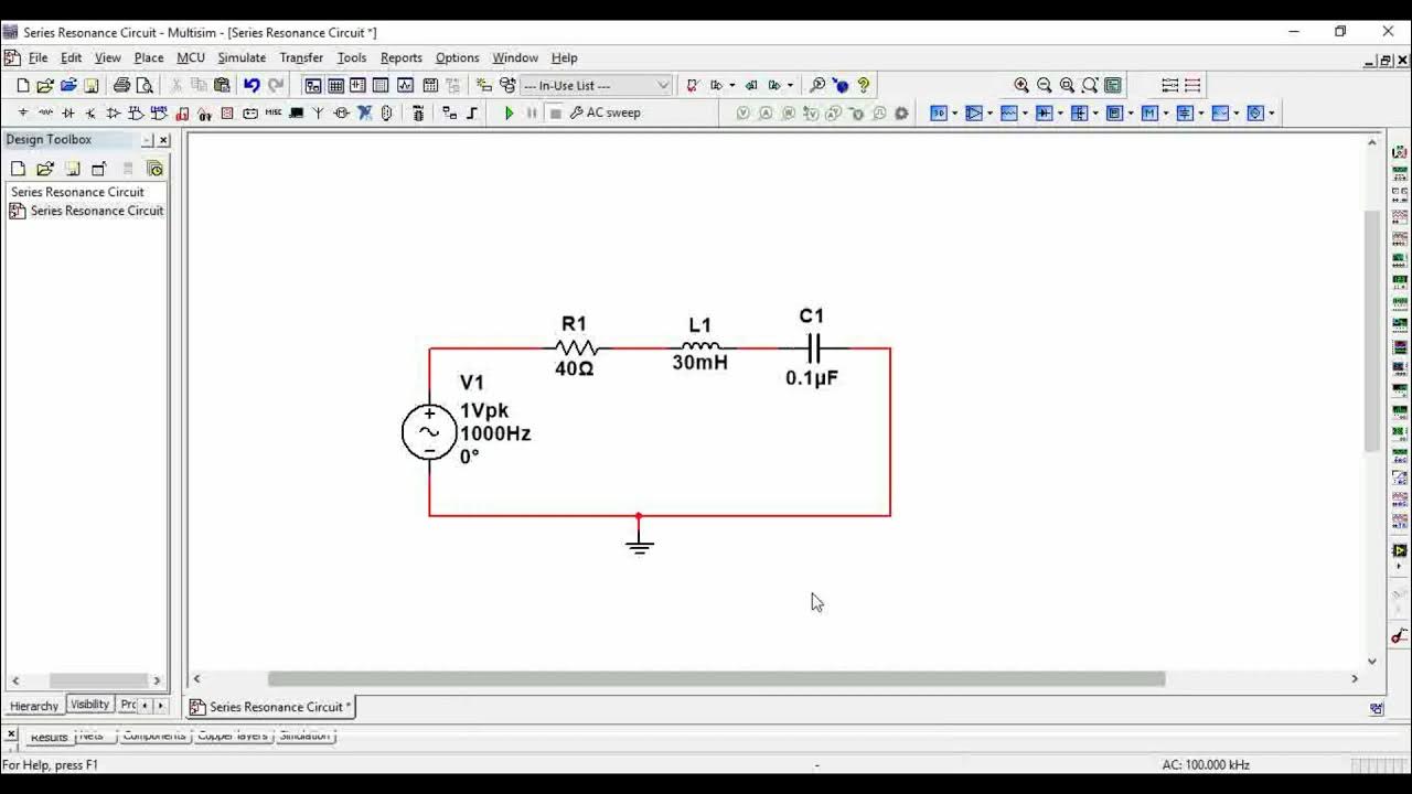 Series RLC Circuit Simulation using Multisim YouTube