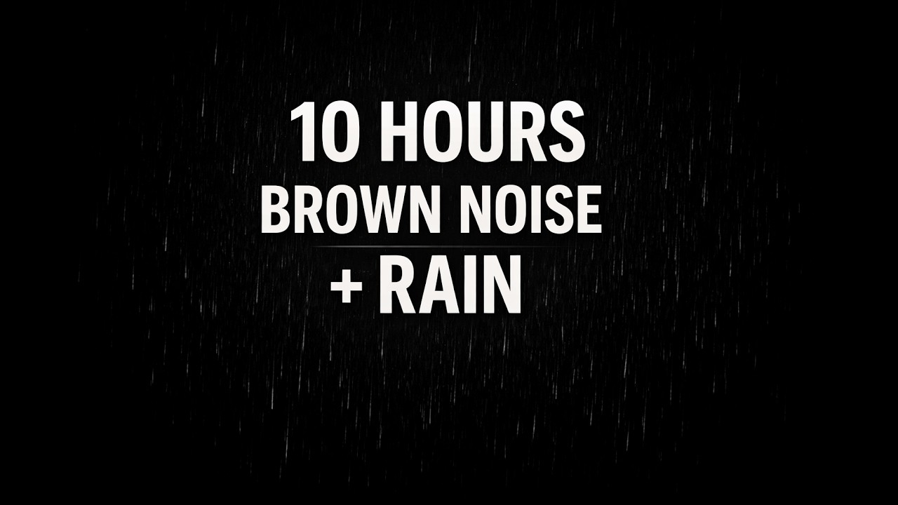 10 Hours Brown Noise Black Screen + Rain 🌧️ for Deep Sleep