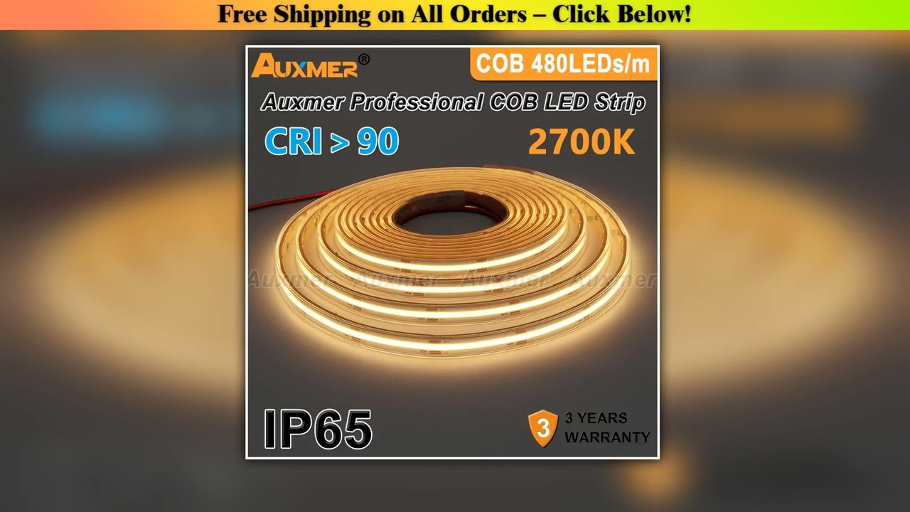 Professional COB LED Strip Lights 480LEDs/m CRI90,IP65 Waterproof,High Density LED Light Tape