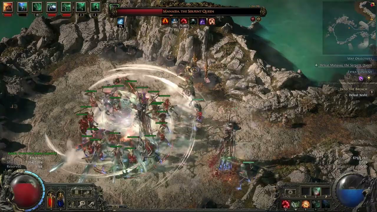 POE2 Witch Minion Army build,  Patch 0.2 Tier16 Boss