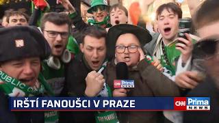 Divocí irští fanoušci obklíčili reportéra CNN Prima NEWS. Polili ho pivem, přesto vstup zvládl